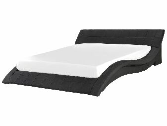 Manželská posteľ 180 cm VICHA (s roštom) (čierna)