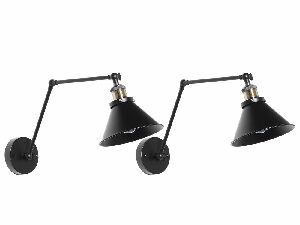Set 2 ks. nástenných lámp NARIVA (kov) (čierna)