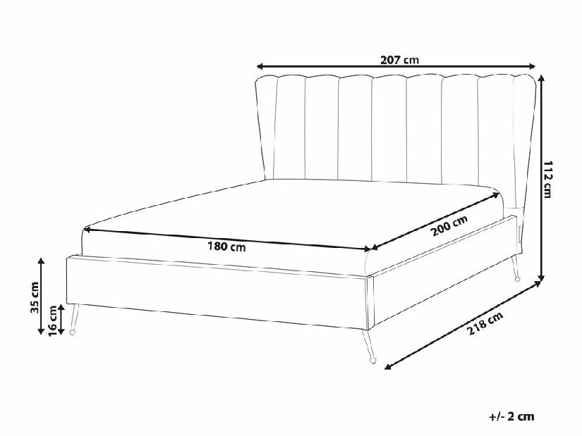 Manželská posteľ 180 cm Mirabell (sivobéžová) (s roštom) (s USB portom)