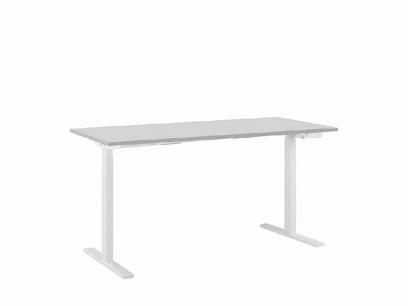 Písací stôl DESIRA II (130x72 cm) (sivá + biela) (manuálne nastaviteľný)