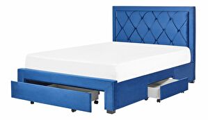 Manželská posteľ 140 cm Levi (modrá)