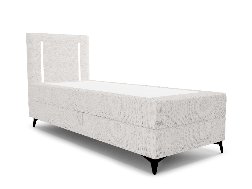Jednolôžková posteľ 90 cm Ortega Comfort (svetlosivá) (s roštom a matracom, s úl. priestorom) (s LED osvetlením)