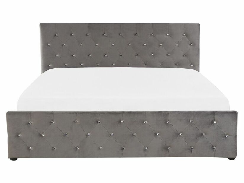 Manželská posteľ 160 cm AMESIA (sivá) (s roštom a úl. priestorom)