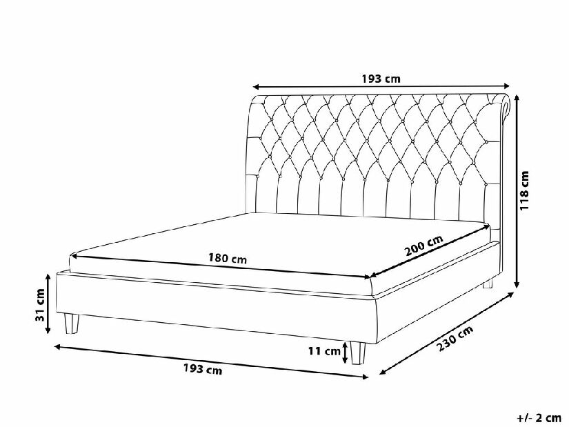 Manželská posteľ 180 cm Rainis (béžová) (s roštom)