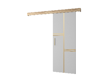 Posuvné dvere 90 cm Sharlene VIII (biela matná + dub sonoma + zlatá)