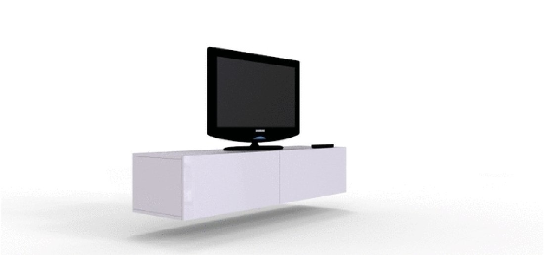 TV stolík/skrinka Zylia 140 (biela + biely lesk)