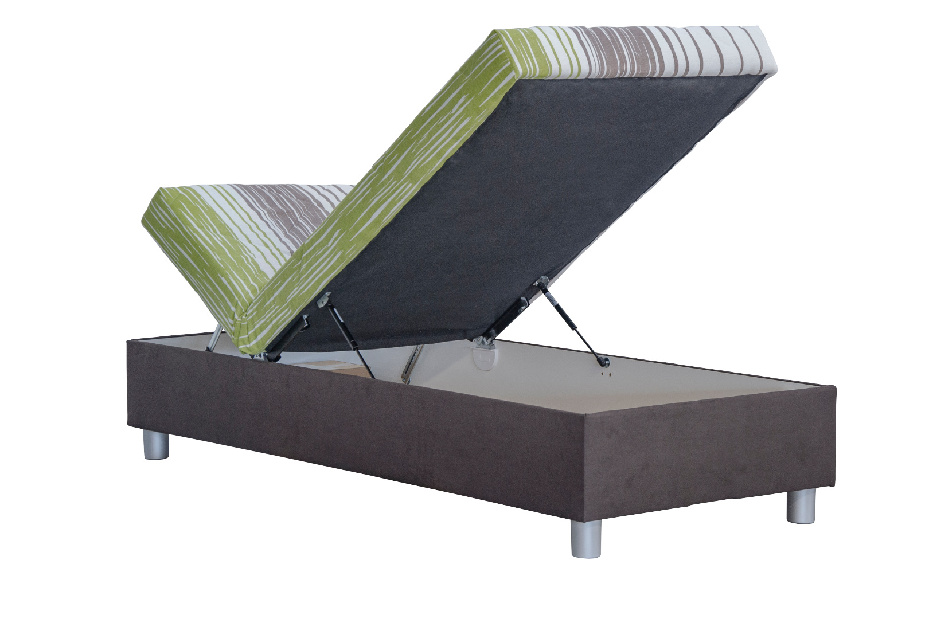 Jednolôžková posteľ (váľanda) 90 cm Blanár Inez (tmavohnedá + Ciser 05) (s polyuretánovým matracom) (s úložným priestorom) *výpredaj