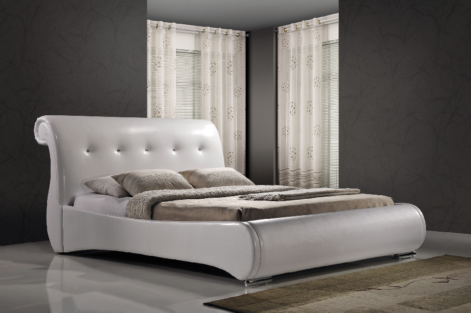 Manželská posteľ 160 cm Mokka (biela) (s roštom)