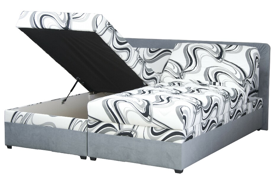 Manželská posteľ 180 cm Blanár Bologna (sivá) (s roštom a matracom)