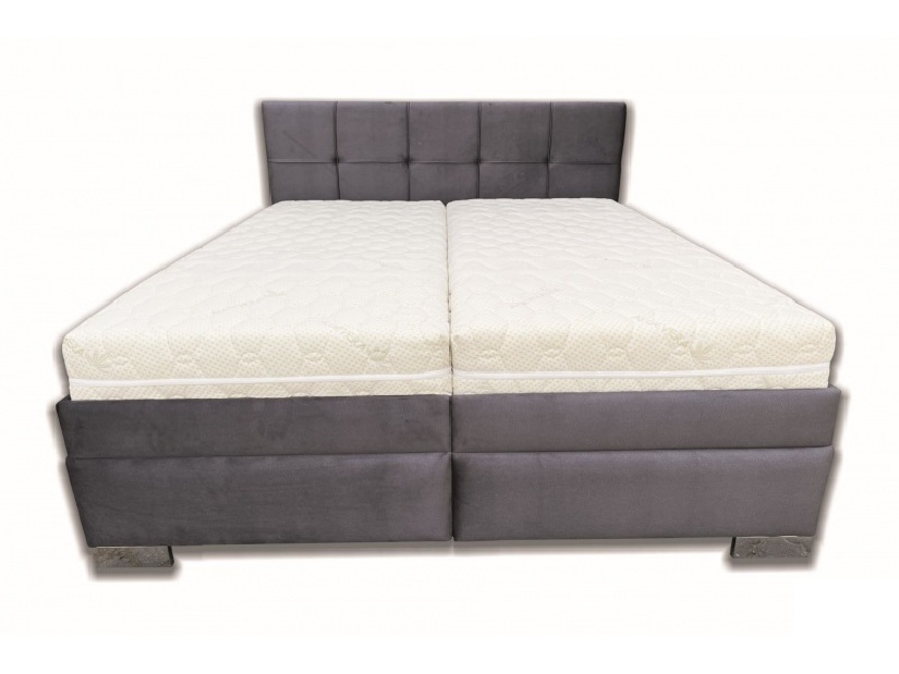 Manželská posteľ 160 cm Elissa (tmavosivá) (bez matrace) (s roštom dreveným latkovým)