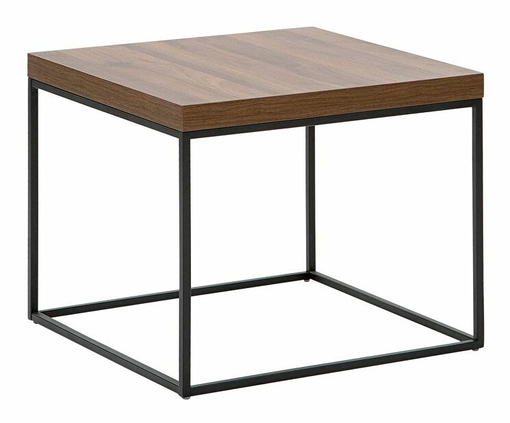 Príručný stolík DELAND (drevený top) (tmavé drevo)