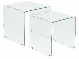 Set 2 ks. konferenčných stolíkov KOORDA (sklo) (priehľadná)