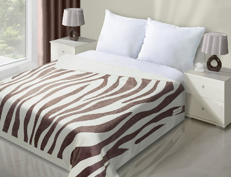 Prehoz na posteľ 210x170cm Zebra (hnedá)