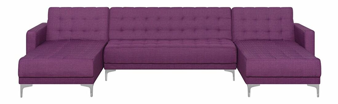 Rohová sedačka v tvare U ABERLADY (textil) (fialová)