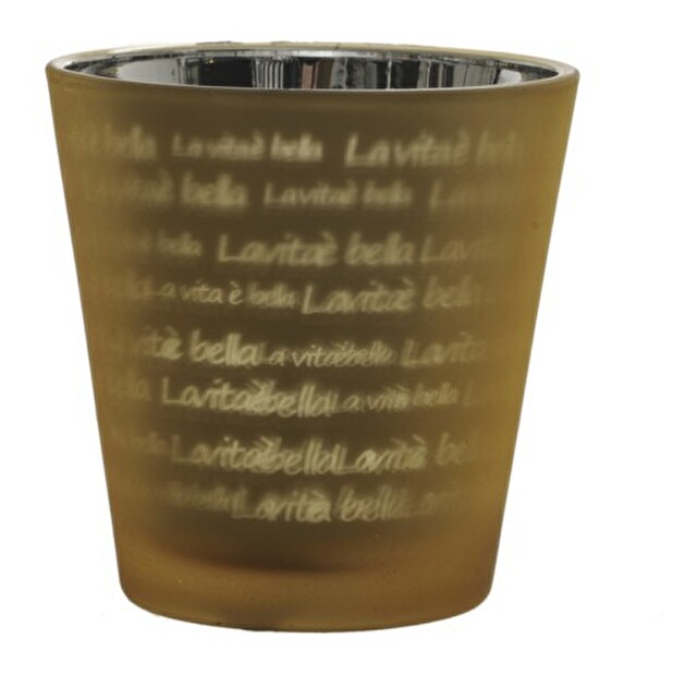Svietnik Jolipa Na čajovú sviečku (7x7x7cm) (Zlatá)