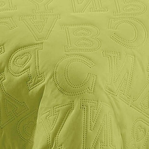 Prehoz na posteľ 210x170cm Letter (zelená + oranžová)
