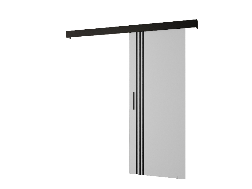 Posuvné dvere 90 cm Sharlene VI (biela matná + čierna matná + čierna)