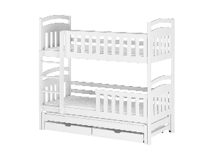 Detská posteľ 90 x 200 cm VIOLA (s roštom a úl. priestorom) (biela)