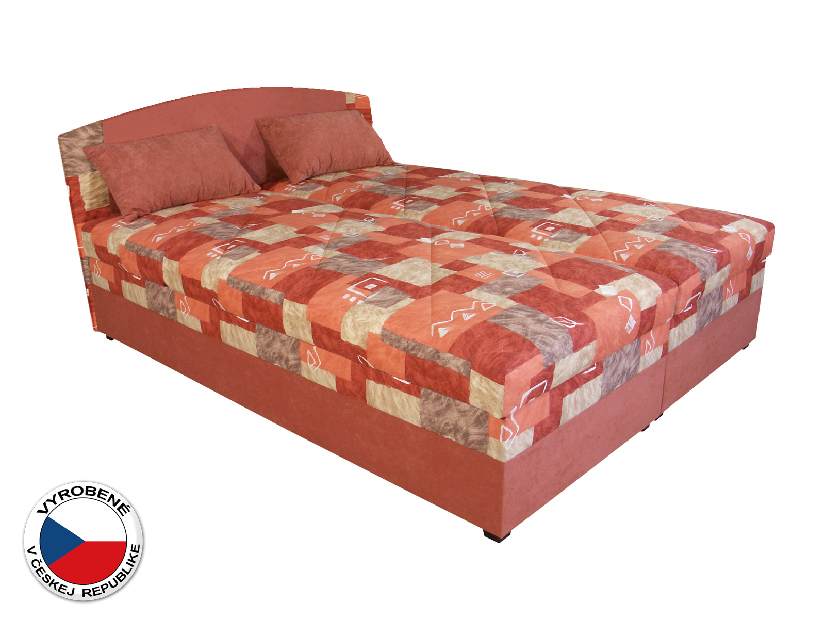 Manželská posteľ 160 cm Blanár Kappa (vzor Mollino 690-40 + oranžová) (s roštom a matracom)