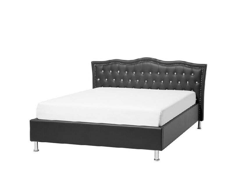 Manželská posteľ 140 cm MATH (s roštom a úl. priestorom) (čierna)