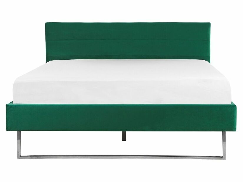 Manželská posteľ 160 cm BELAE (s roštom) (zelená)