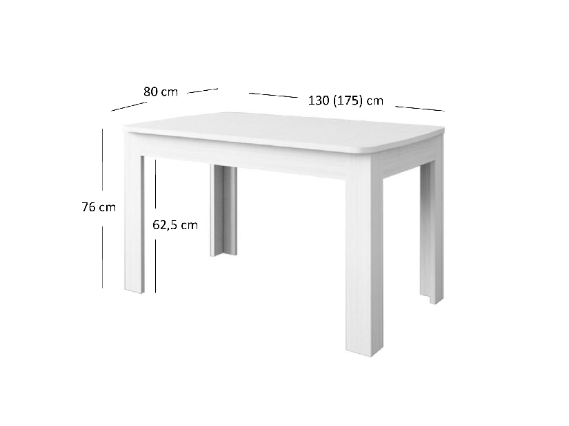 Rozkladací jedálenský stôl ORONTES (krémová + dub ancona) (pre 4 až 6 osôb)