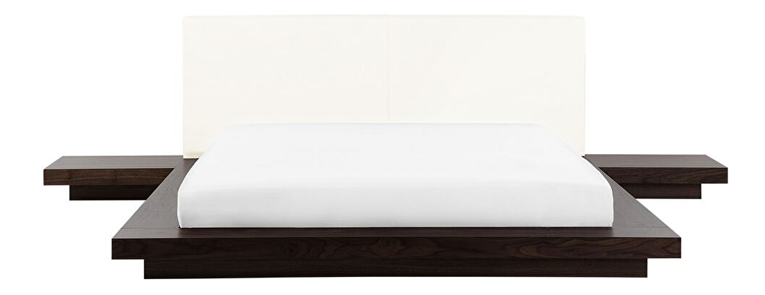 Manželská vodná posteľ 160 cm Zendaya (tmavé drevo) (s matracom)