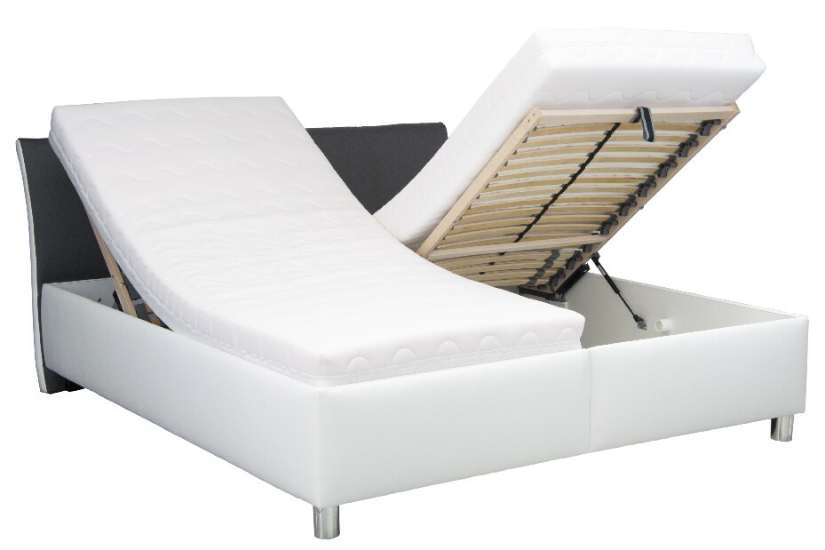 Manželská posteľ 160 cm Blanár Columbia (biela) (s roštom a matracom NELLY)
