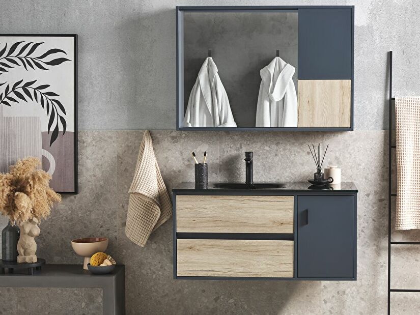 Kúpeľňa Topaz (drevo + sivá) 