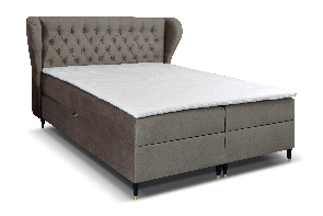Jednolôžková posteľ Boxspring 120 cm Ortun (sivá)