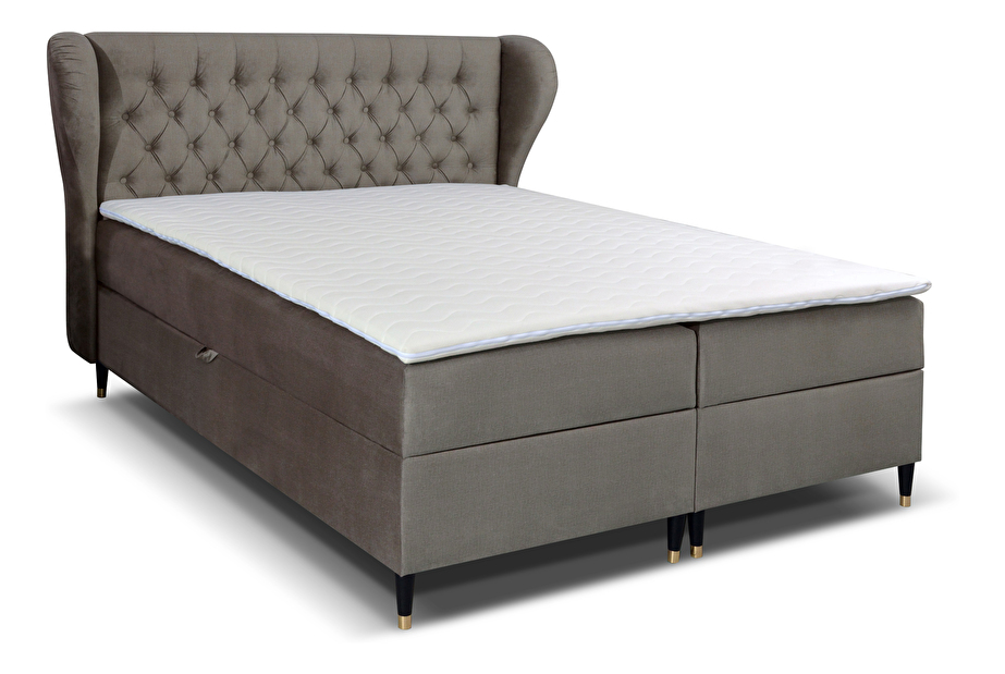 Kontinentálna posteľ 180 cm Ortun (sivá)