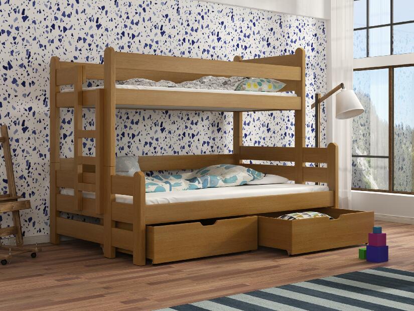 Detská poschodová posteľ 90 cm Bivi (dub)
