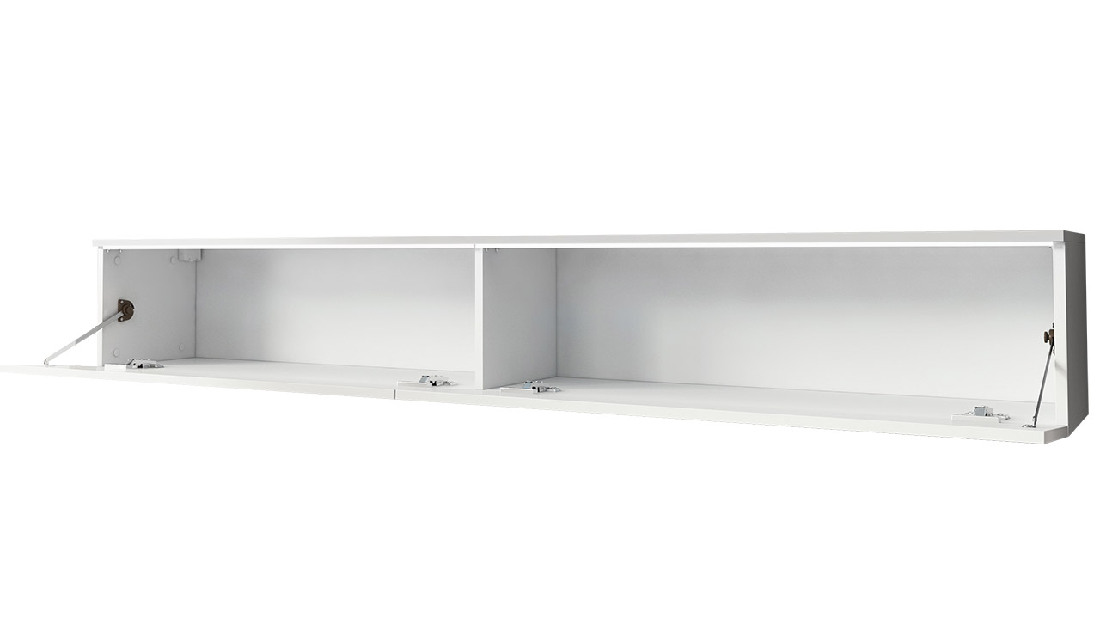 TV stolík/skrinka Dilune 180 (biela + šedý lesk) (osvetlenie led biele)