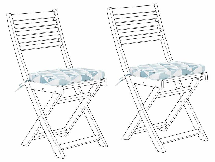 Set 2 ks. vankúšov pre záhradné stoličky FICI (modrá)