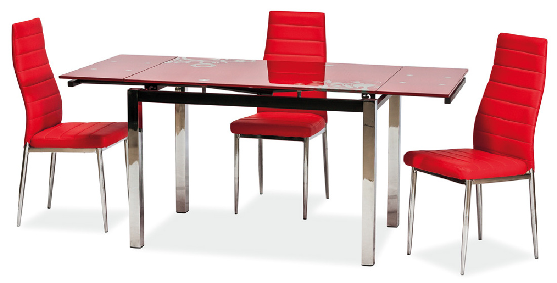 Jedálenský stôl Alamak (červená) (pre 4 až 6 osôb)