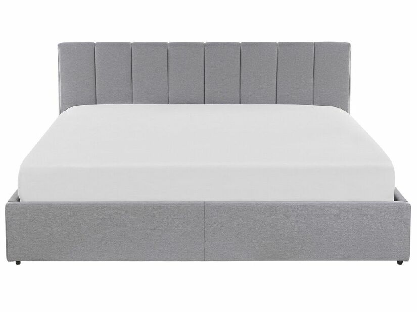 Manželská posteľ 180 cm DARGAN (sivá) (textil) (s roštom a úl. priestorom)