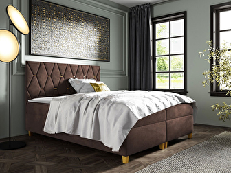 Manželská posteľ inima 160 cm- Mirjan Carmen (hnedá ) (s roštom, matracom a úl. priestorom)