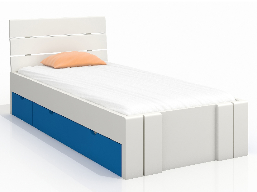 Jednolôžková posteľ 120 cm Naturlig Kids Tosen High Drawers (borovica) (s roštom)