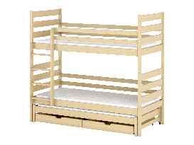 Detská posteľ 90 x 190 cm TORI (s roštom a úl. priestorom) (borovica)