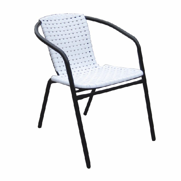 Záhradná stolička Brittaney (biela + čierna) *bazár