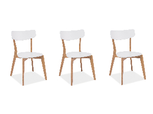 Set 3 ks. jedálenských stoličiek Perigo (dub + biela) *bazár