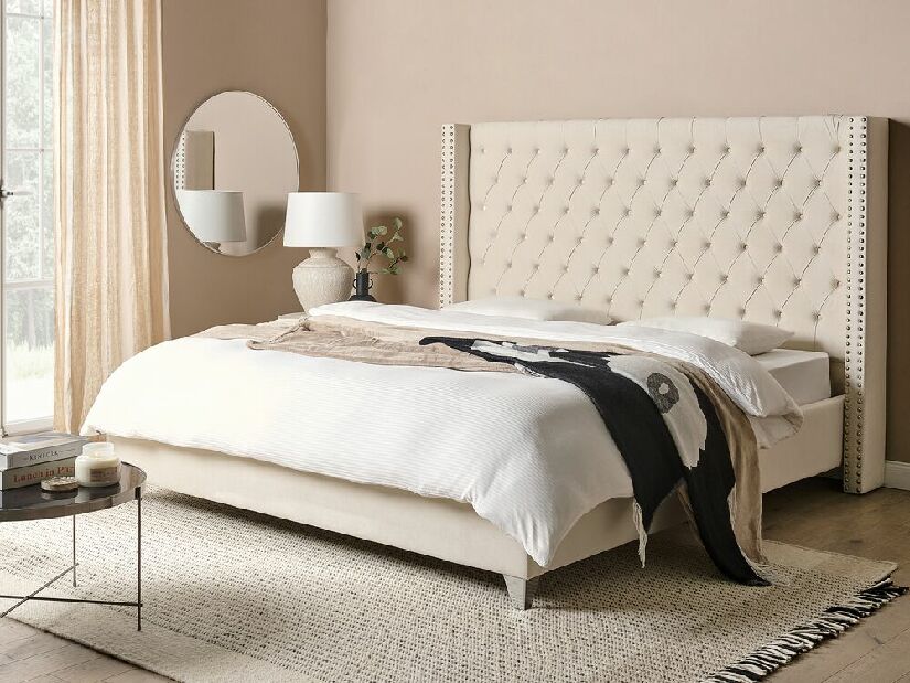 Manželská posteľ 180 cm Lubbka (biela) (s roštom)