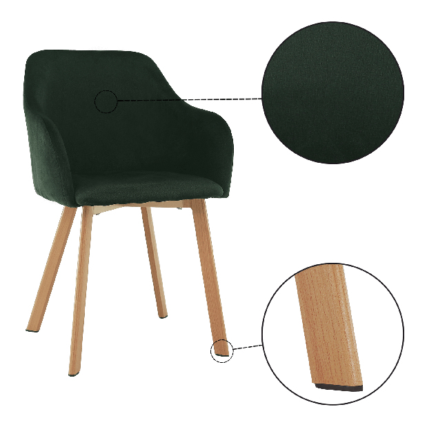 Jedálenská stolička Talira (zelená + buk)