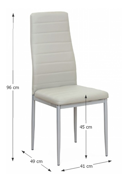 Set 4 ks. jedálenských stoličiek Collort nova (svetlosivá ekokoža) *výpredaj