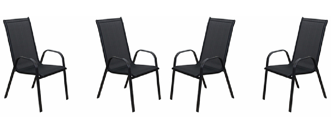 Set 4 ks. záhradných stoličiek Morel (čierna) *výpredaj