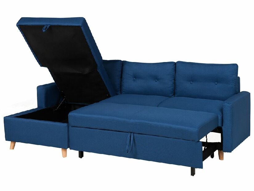 Rohová sedačka Farso (modrá) (s úl. priestorom) (P)