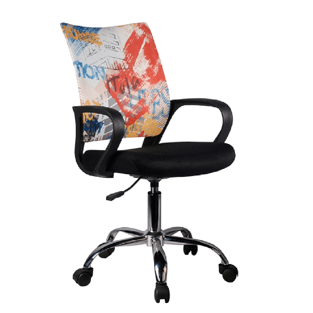 Kancelárska stolička Strix (čierna + vzor)