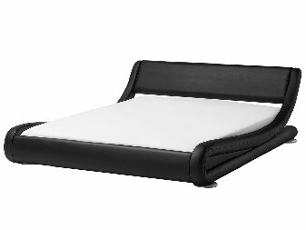 Manželská posteľ 180 cm AVENUE (s roštom) (čierna matná)