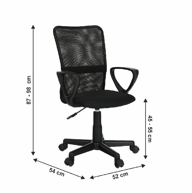 Kancelárska stolička Rottir (čierna)