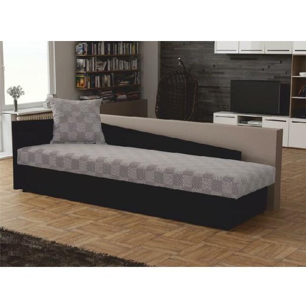 Jednolôžková posteľ (váľanda) 80 cm Jeannine (sivá + čierna) (s úl. priestorom) (L) *bazár